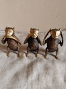 Trio de Singes Sages en Bronze Artisanal