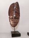 Masque Femme en Bois Ébène, Sculpture Artisanale