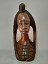 Statuette Élégante Femme Africaine en Bois Ébène