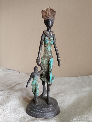 Statuette Mère et Enfant en Bronze