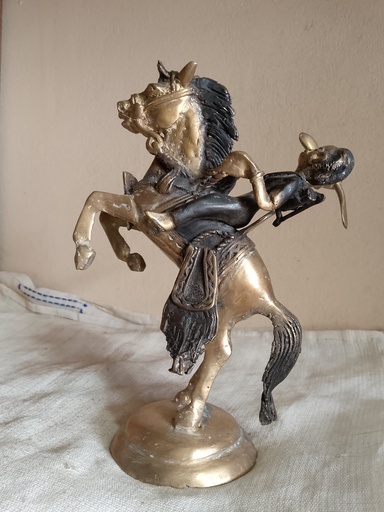 Sculpture Cheval et Cavalier en Bronze